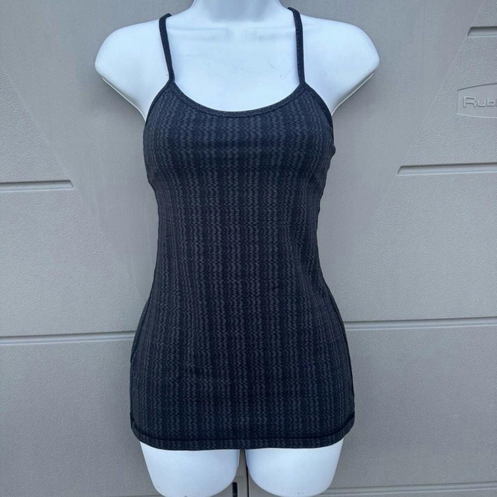 Lululemon Athletica Charcoal Striped Camisole